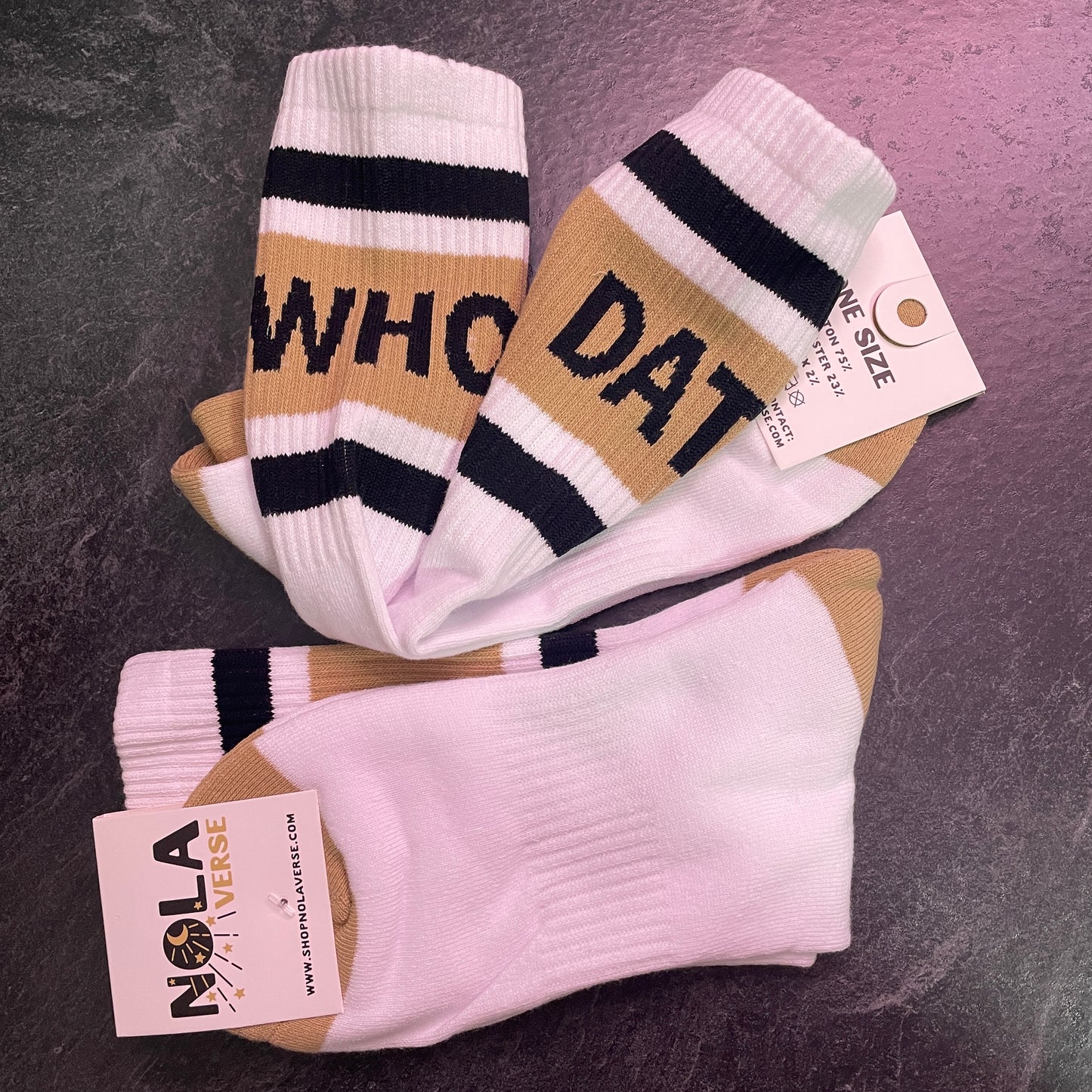 Saints Who Dat Varsity Socks
