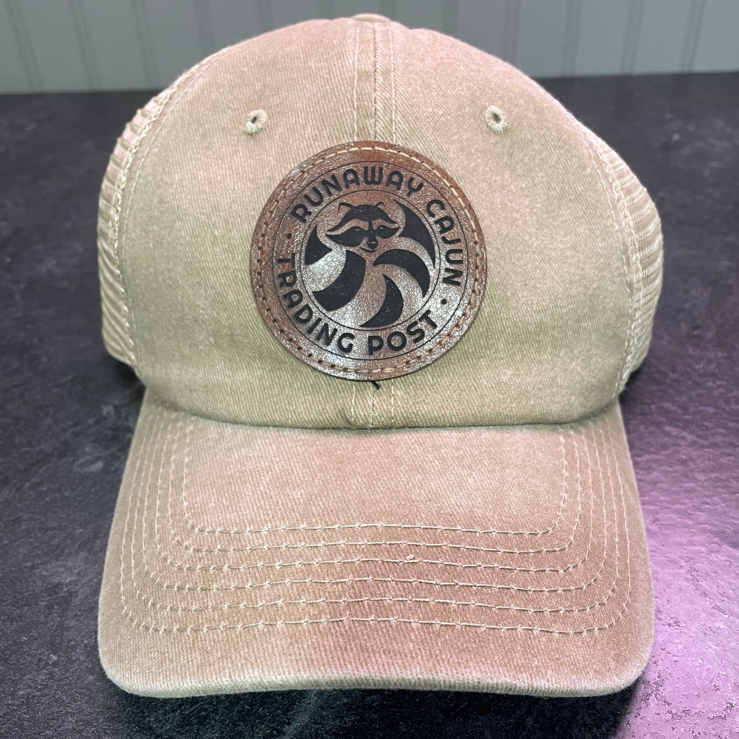 Runaway Cajun Trading Post Leather Patch Cap