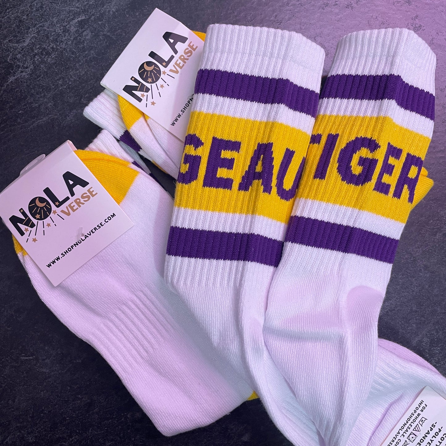 LSU Geaux Tigers Varsity Socks