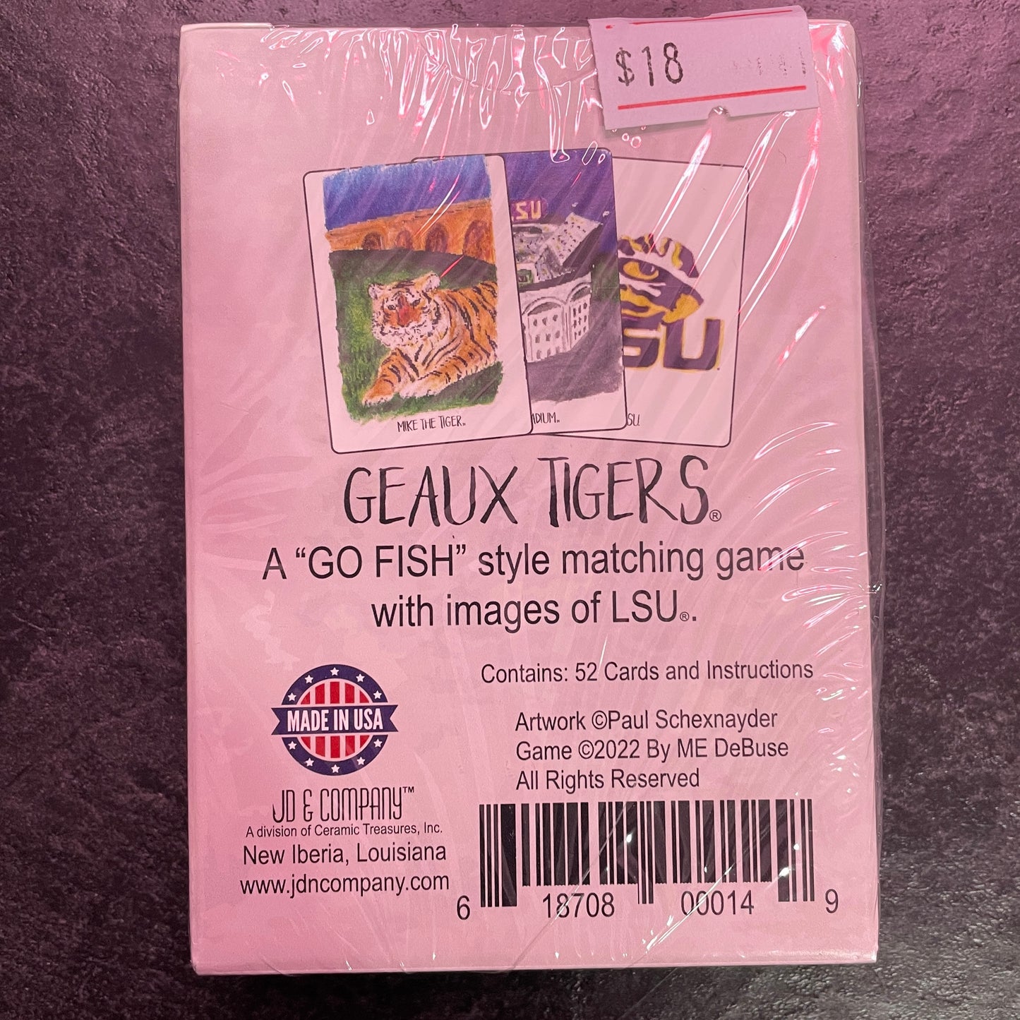 LSU Geaux Tigers Card Game-Go Fish Style Game