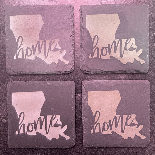 Louisiana Home Slate Coaster Set