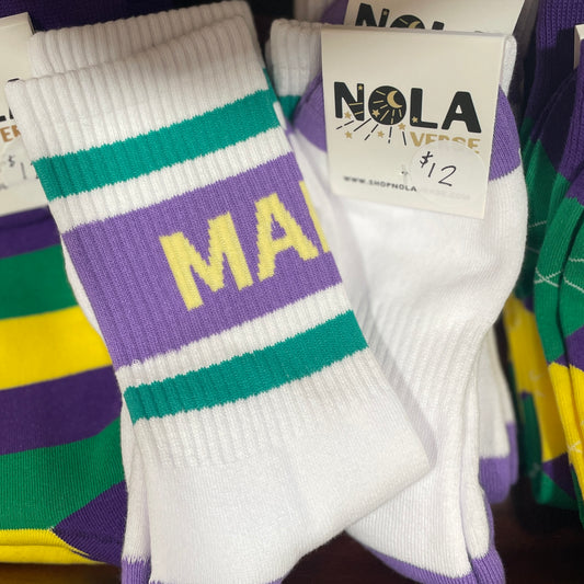 Mardi Gras Varsity Socks