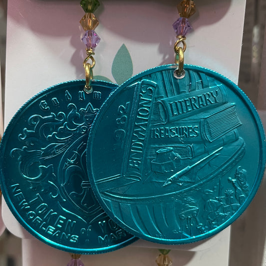 D0005 Doubloon Earrings-Blue