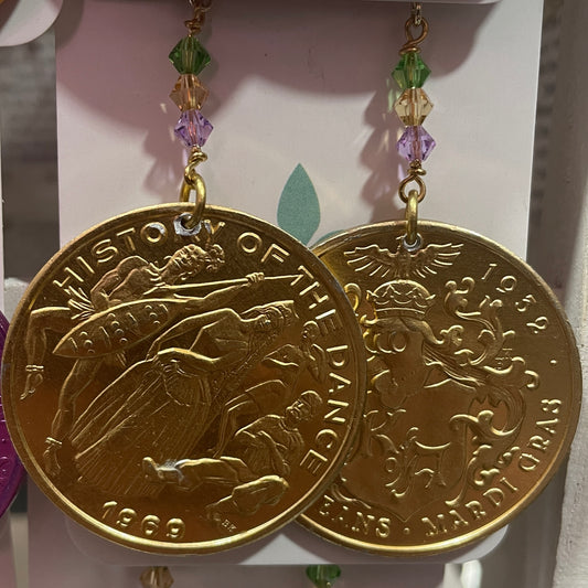 D00010 Doubloon Earrings-Gold