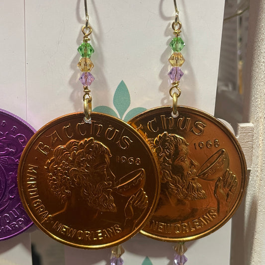 D0007 Doubloon Earrings-Bacchus Wine